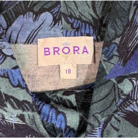 Brora Liberty print indigo bloom jersey mock turtle neck Made in England sz L/XL - Picture 4 of 8